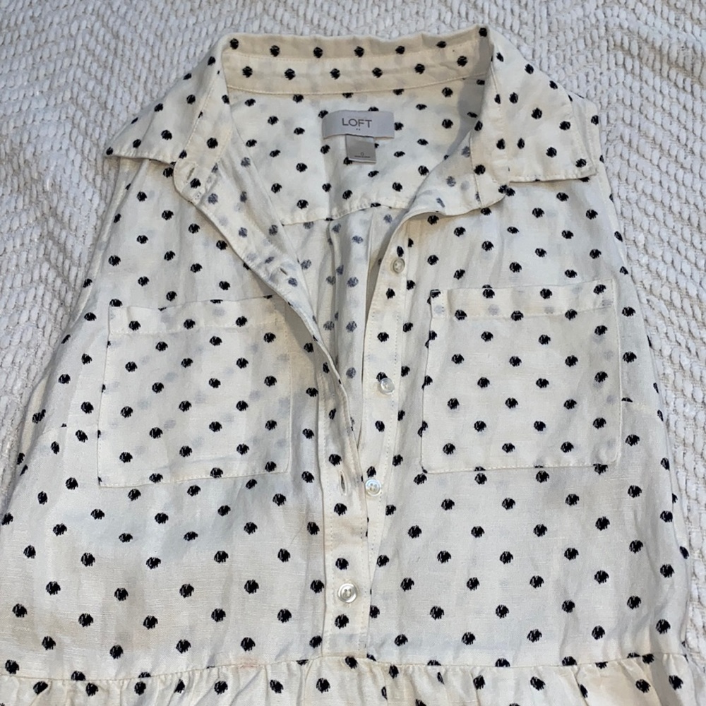 LOFT Polka Dotted Dress - Picture 2 of 4